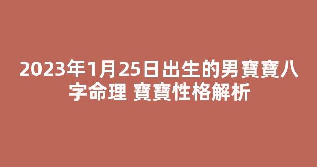 2023年1月25日出生的男寶寶八字命理 寶寶性格解析